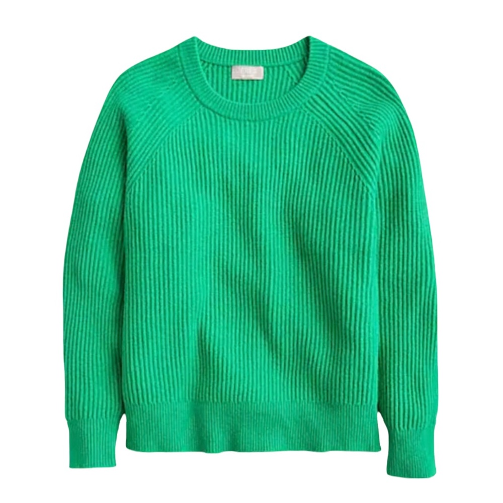 J. Crew Vibrant Green Ribbed cashmere-blend Sweater